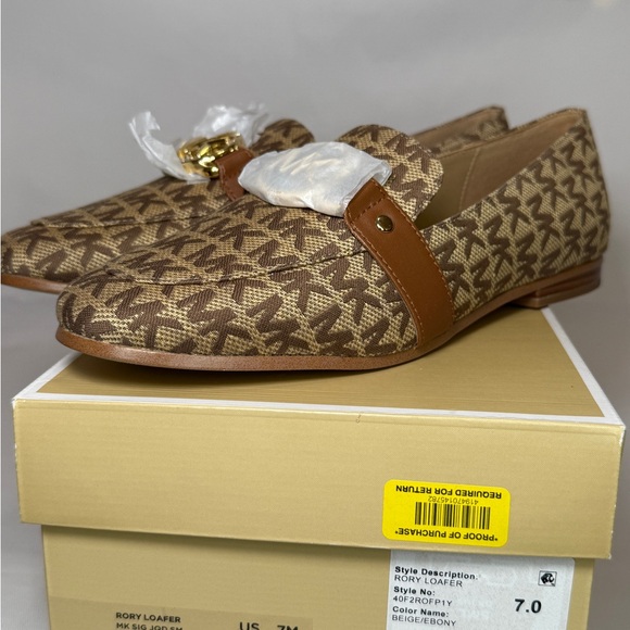 Michael Kors Beige Rory Loafers - Picture 3 of 7